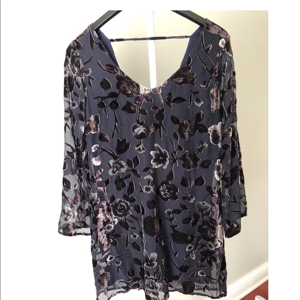 NORDSTROM Purple Velvet Dress Long Sleeve